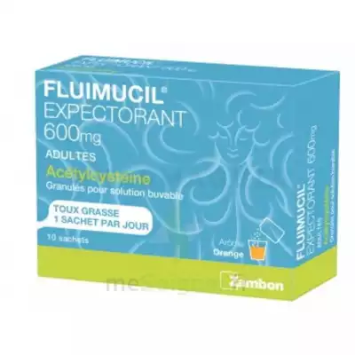 Fluimucil Expectorant Acetylcysteine 600 Mg Glé S Buv Adultes 10sach à DIJON